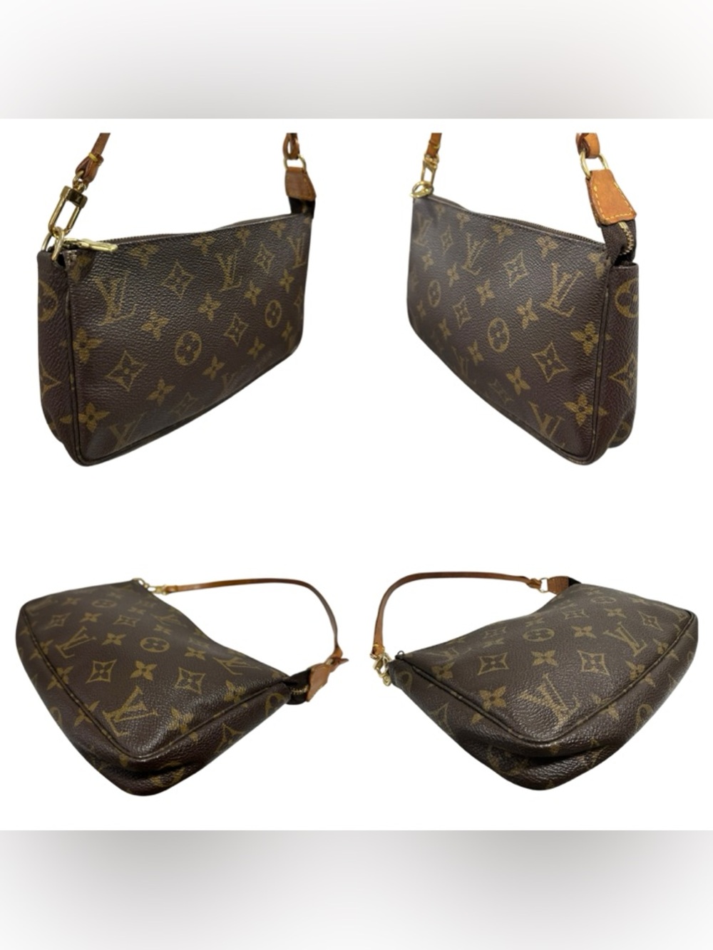 Louis Vuitton Monogram & Vachetta Leather Pochette Mini Bag - Picture 4 of 15